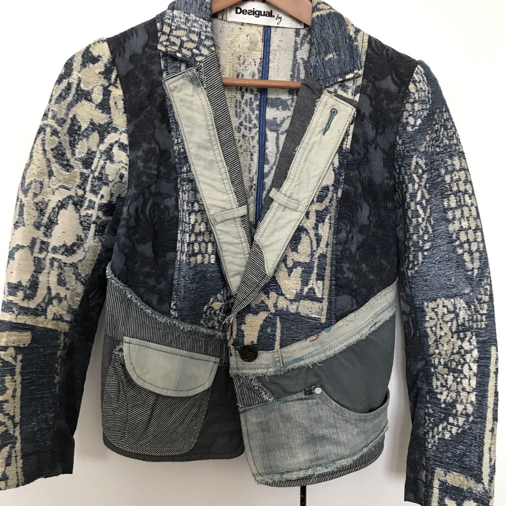 Desigual Blazer Blue Patched